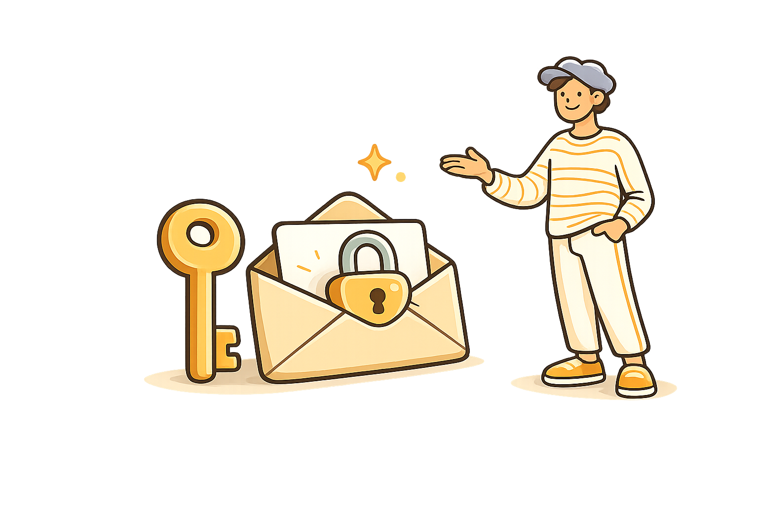 A key and a locked envelope — reset your BeaconSites password